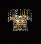 Diyas Rosina 2 Light Switched Wall Light in French Gold with Crystal