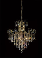 Diyas Rosina 7 Light Pendant Light in French Gold with Crystal
