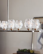 Feiss Rubin 10 Light Island Chandelier in Polished Nickel