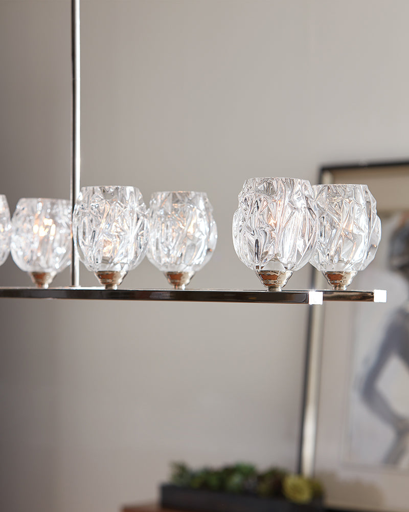Feiss Rubin 10 Light Island Chandelier in Polished Nickel