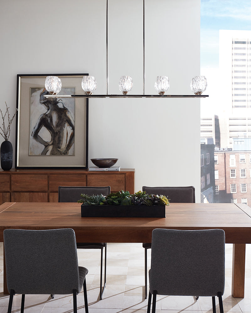 Feiss Rubin 10 Light Island Chandelier in Polished Nickel