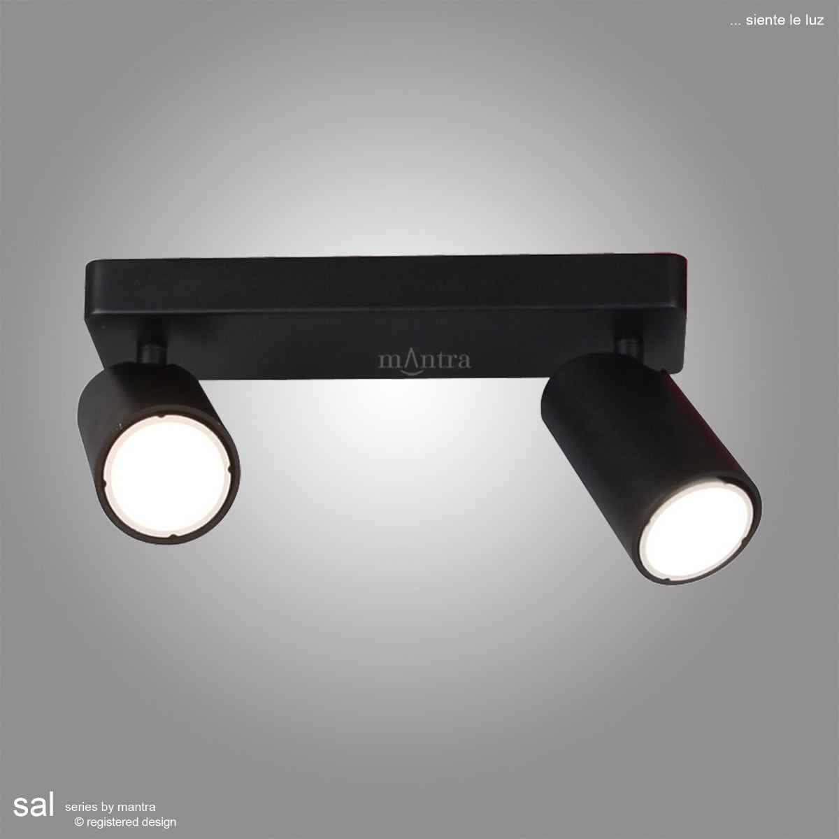 Mantra Sal Linear Twin 2 Light Spotlight GU10 Matt Black