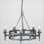 Elstead Saxon 5 Light Ceiling Light in Black and Silver
