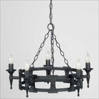 Elstead Saxon 5 Light Ceiling Light in Hand Painted Black
