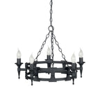 Elstead Saxon 5 Light Ceiling Light in Hand Painted Black