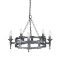 Elstead Saxon 5 Light Ceiling Light in Black and Silver