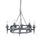 Elstead Saxon 5 Light Ceiling Light in Black and Silver