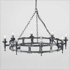 Elstead Saxon 8 Light Ceiling Light in Black and Silver