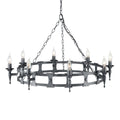 Elstead Saxon 8 Light Ceiling Light in Black and Silver