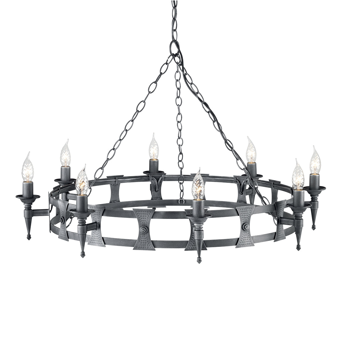Elstead Saxon 8 Light Ceiling Light in Black and Silver