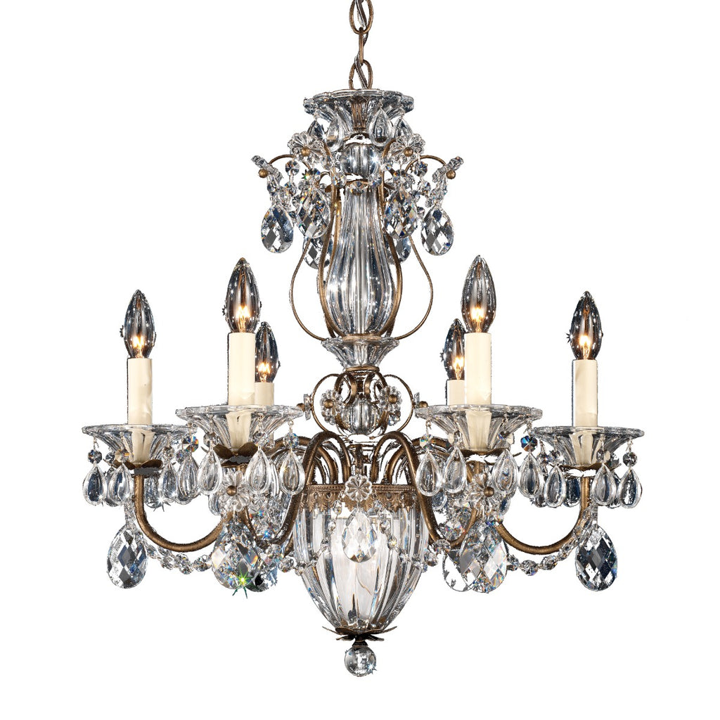 Schonbek Bagatelle 7 Light Heritage Crystal Chandelier in Etruscan Gold