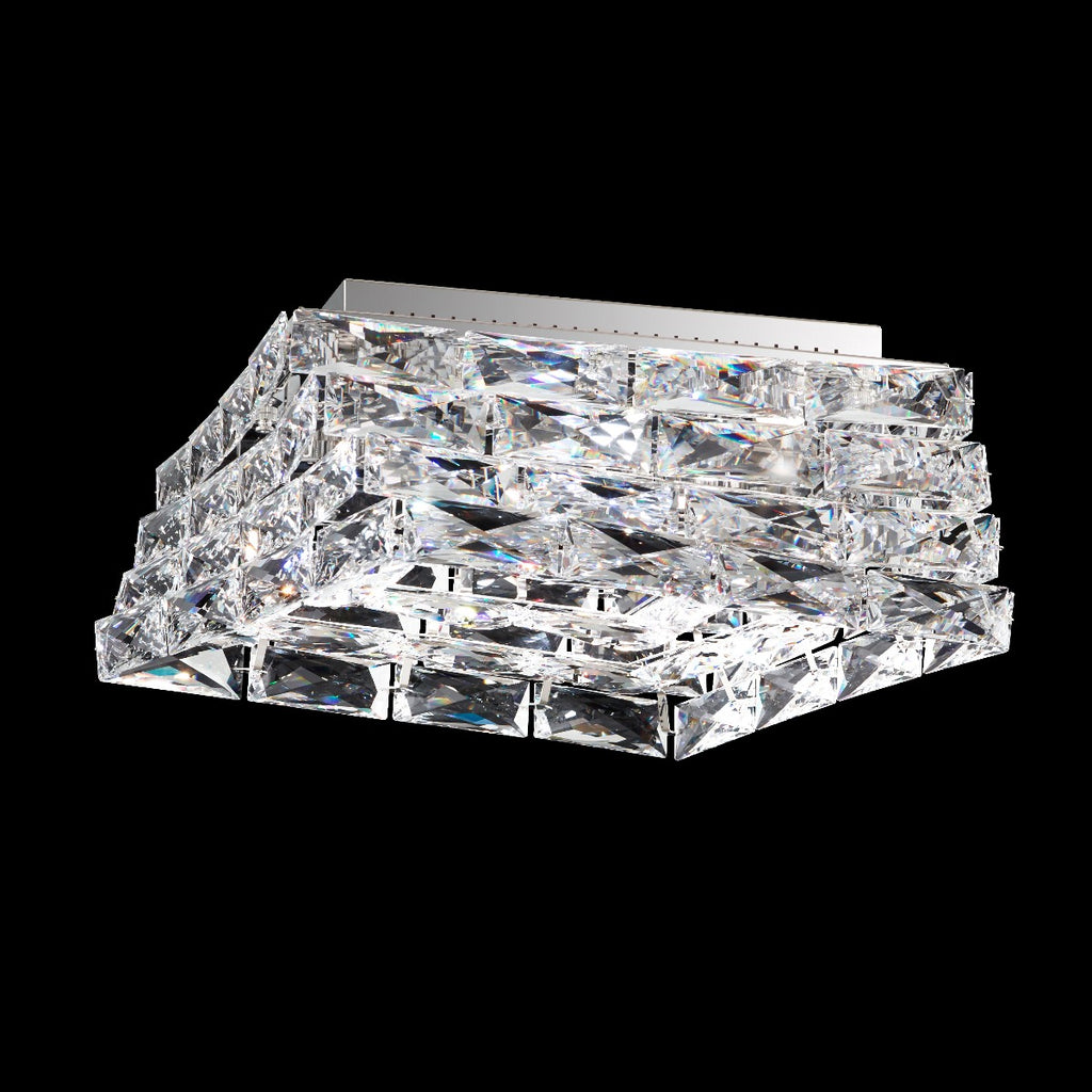 Schonbek Glissando Swarovski Crystal Flush Ceiling Light in Stainless Steel