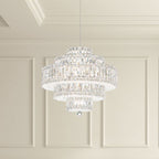 Schonbek Plaza 22 Light Radiance Crystal Chandelier in Stainless Steel