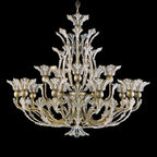 Schonbek Rivendell 16 Light Swarovski Radiance Crystal Chandelier in Etruscan Gold
