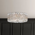 Schonbek Sarella 3 Light Flush Ceiling Light with Heritage Crystal in Antique Silver