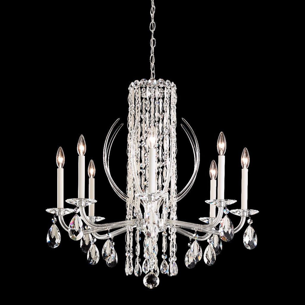Schonbek Sarella 8 Light Crystal Chandelier in White
