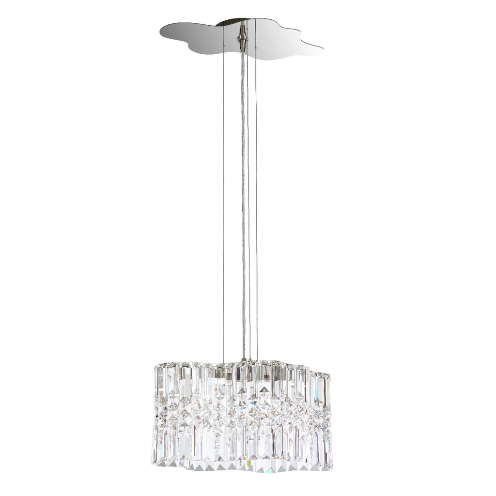 Schonbek Selene 120 Mini Pendant Light in Stainless Steel with Clear Optic Crystal