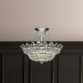 Schonbek Trilliane 10 Light Flush Mount in Polished Stainless Steel with Clear Radiance Crystal