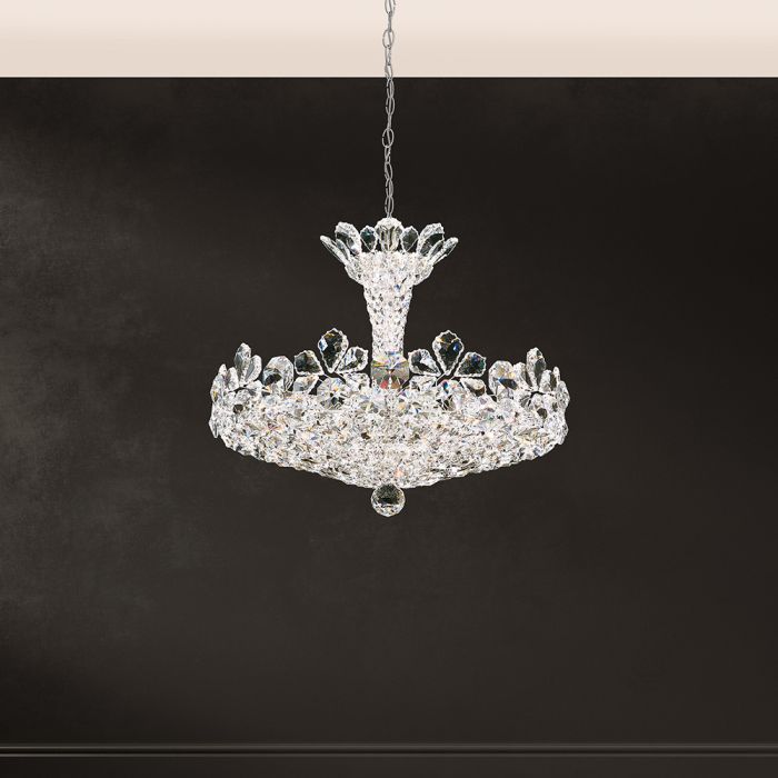 Schonbek Trilliane 15 Light Chandelier in Polished Stainless Steel Clear Radiance Crystal