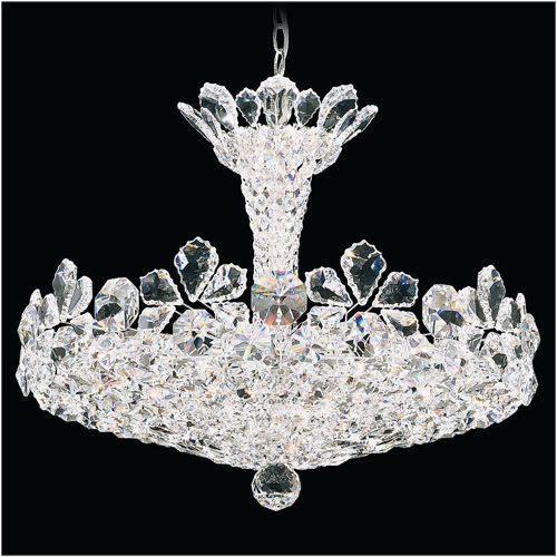 Schonbek Trilliane 15 Light Chandelier in Polished Stainless Steel Clear Radiance Crystal