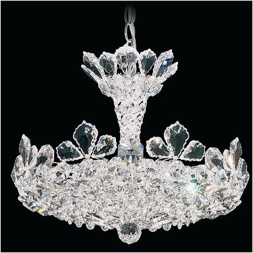 Schonbek Trilliane 6 Light Chandelier in Polished Stainless Steel with Clear Radiance Crystal