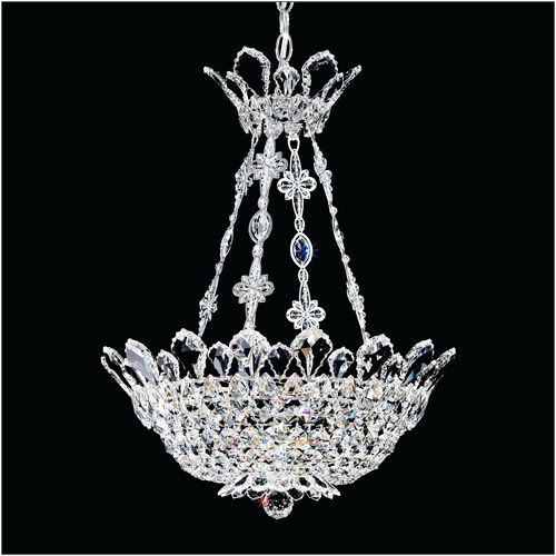 Schonbek Trilliane 8 Light Chandelier in Polished Stainless Steel Clear Radiance Crystal