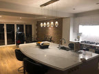 Schuller Rocio 5 Light Bar Pendant Light in Gold with Remote