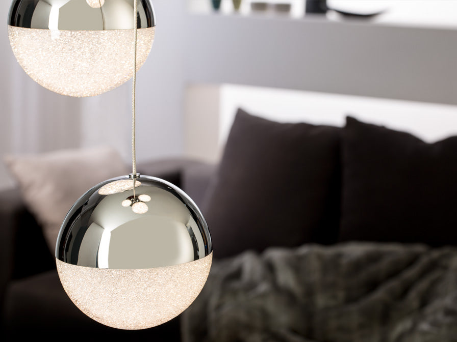Schuller Sphere 14 Light Cluster Pendant Light with Multicoloured Shades & Remote Control