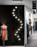 Schuller Sphere 14 Light Spiral Pendant Light in Chrome with Bluetooth Control