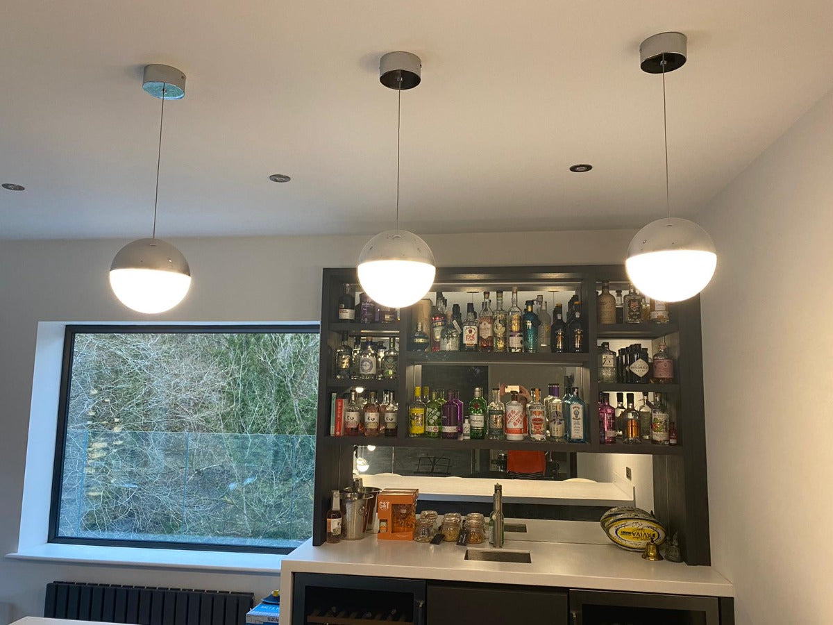 Schuller Sphere Large Single Pendant Light in Chrome