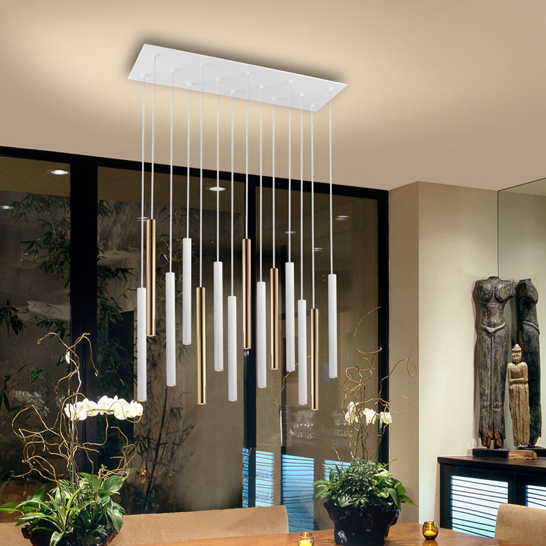 Schuller Varas 14 Light Pendant Light in Gold and White