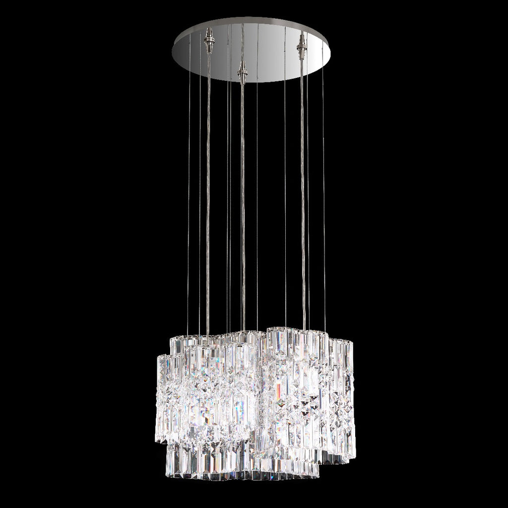 Schonbek Selene 150 Pendant Light in Stainless Steel with Clear Optic Crystal
