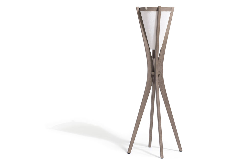 Selva 500lm Solar Floor Lamp 150 cm - Teak Duratek with White Sling