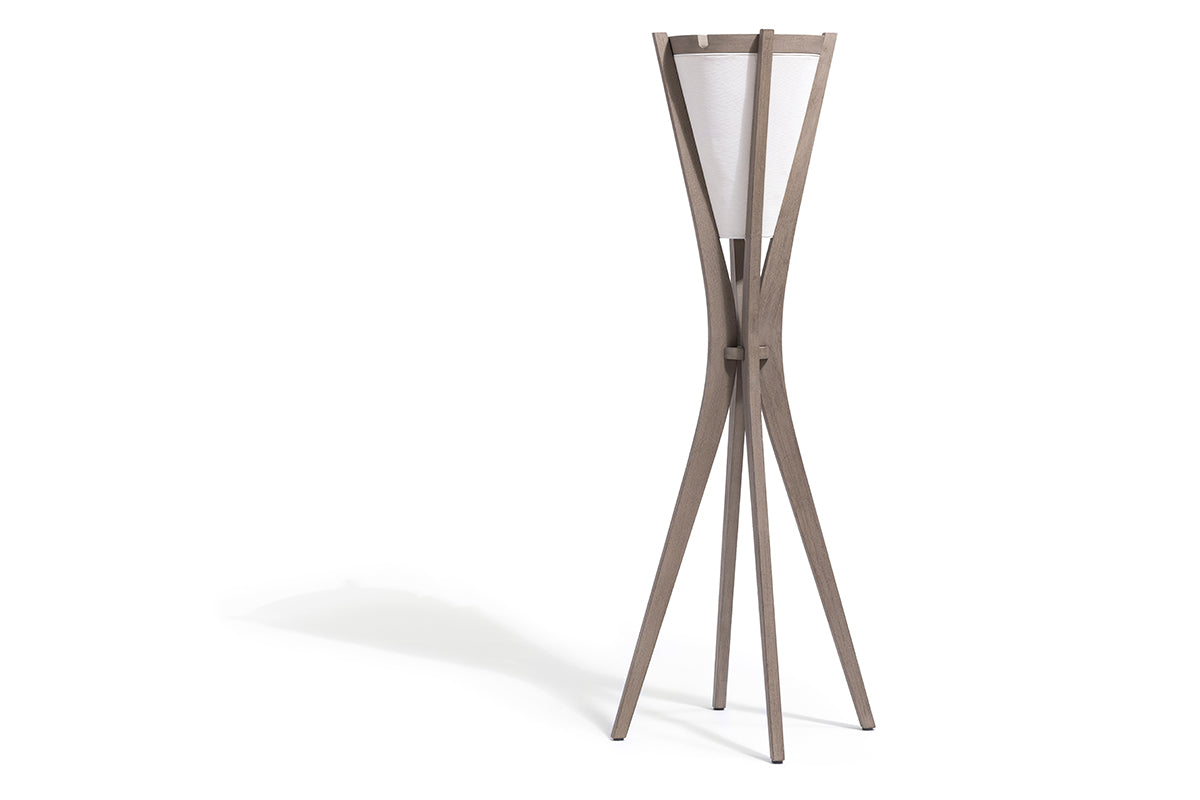 Selva 500lm Solar Floor Lamp 150 cm - Teak Duratek with White Sling