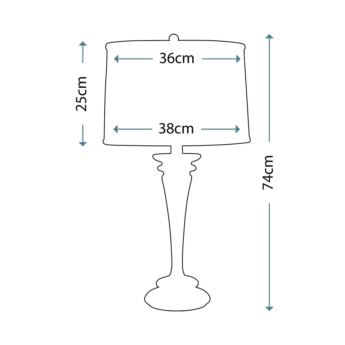 Stiffel Brooklyn Table Lamp in Polished Nickel - dimensions