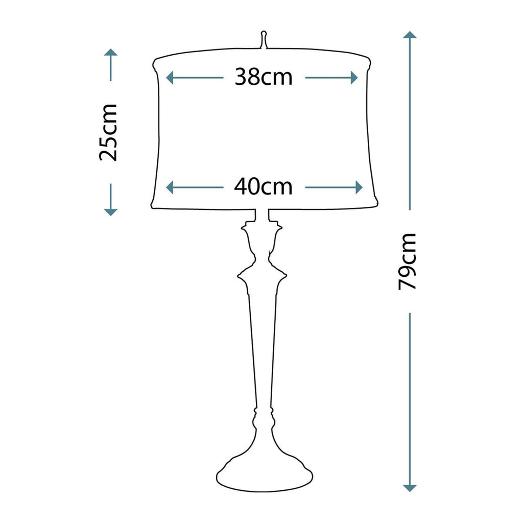 Stiffel Syracuse Table Lamp in Antique Nickel - dimensions