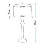 Stiffel Syracuse Table Lamp in Antique Nickel - dimensions