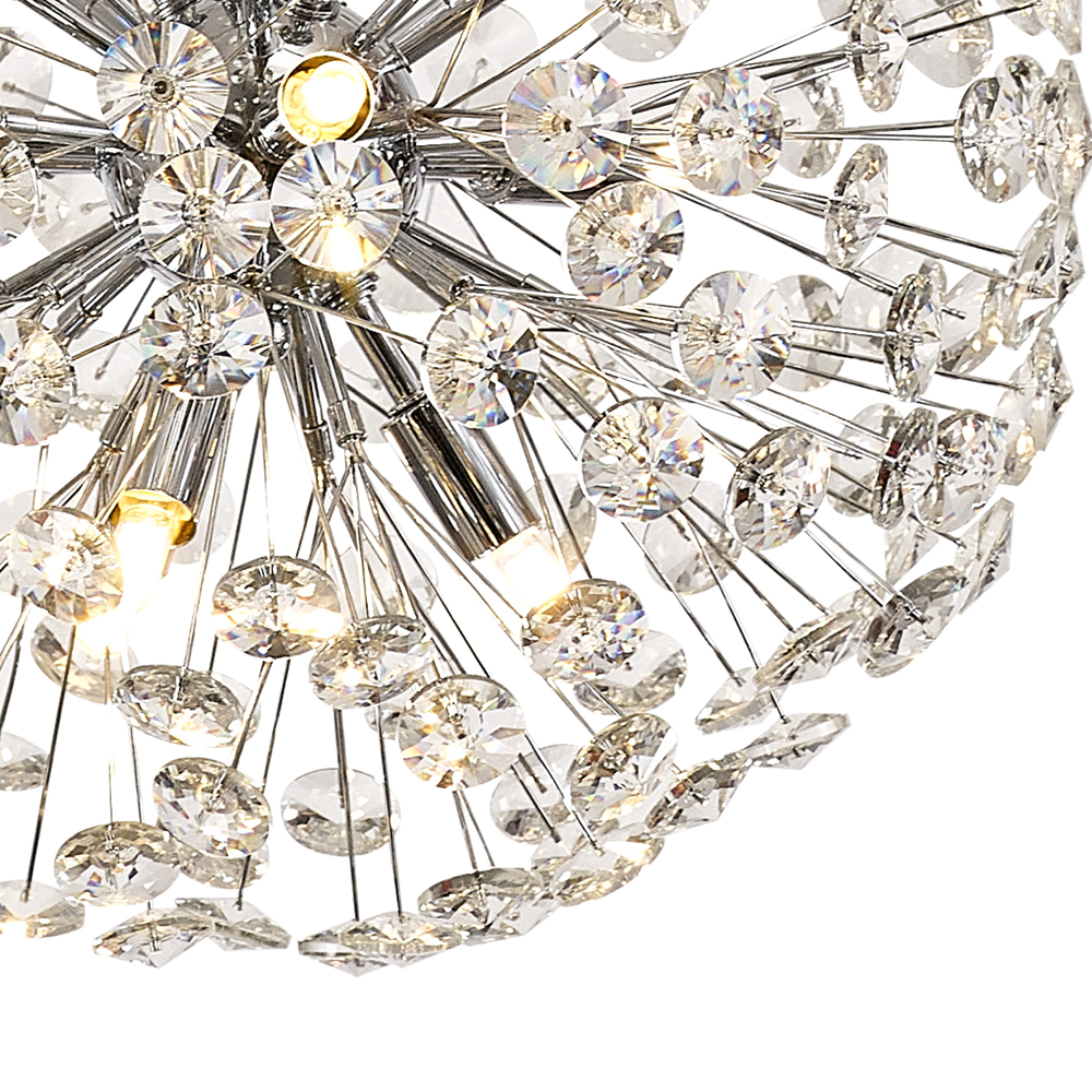 Regent Seyne 9 Light Sphere Pendant Light in Polished Chrome with Crystal