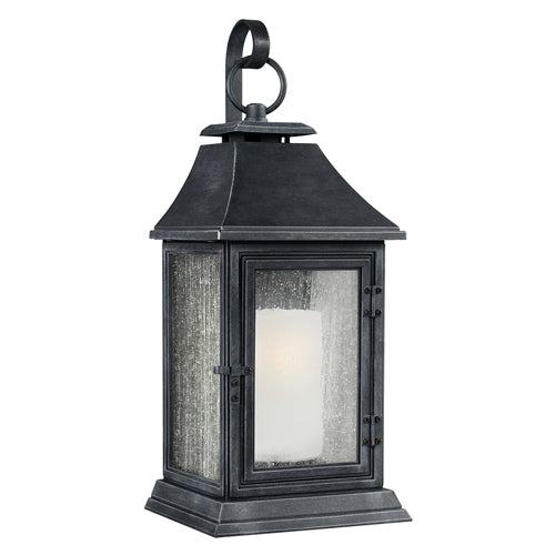 Feiss Shepherd Extra Large 1 Light Outdoor Coastal Wall Lantern in Dark Weathered Zinc