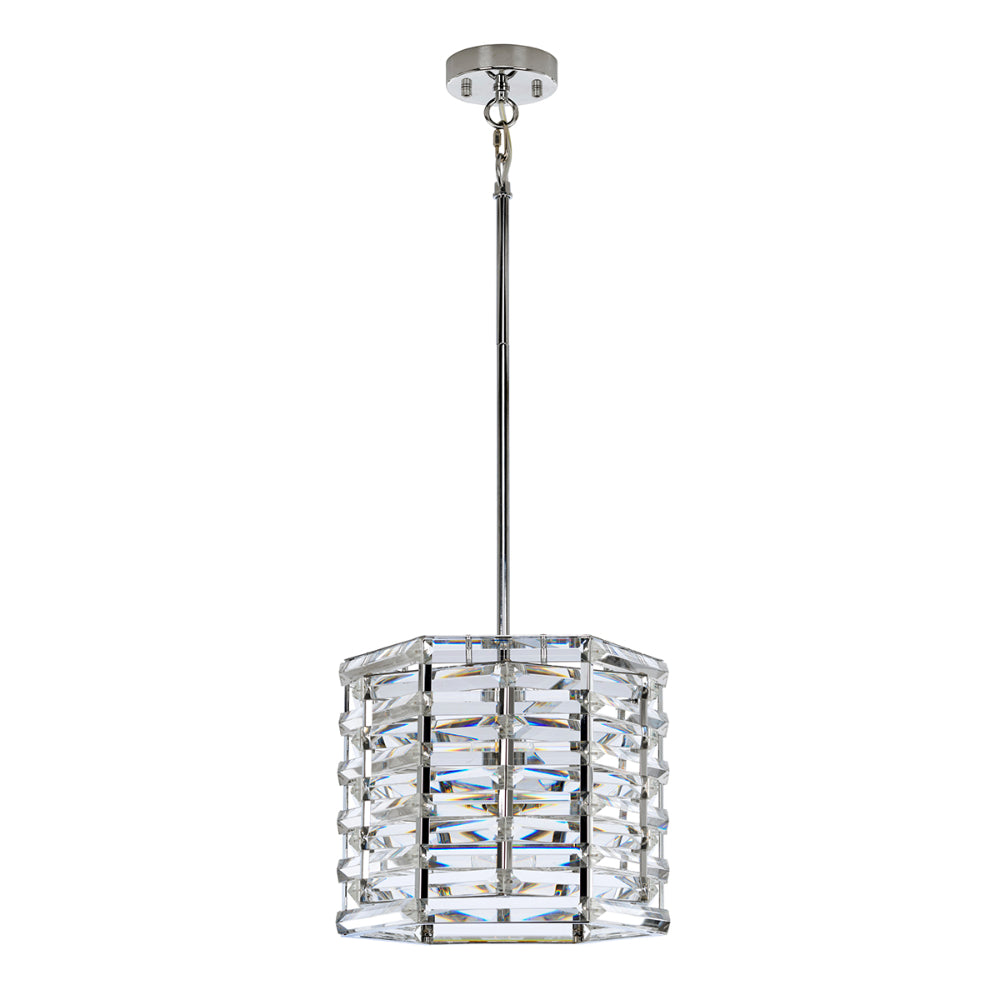 Elstead Shoal 1 Light Pendant Light in Polished Nickel