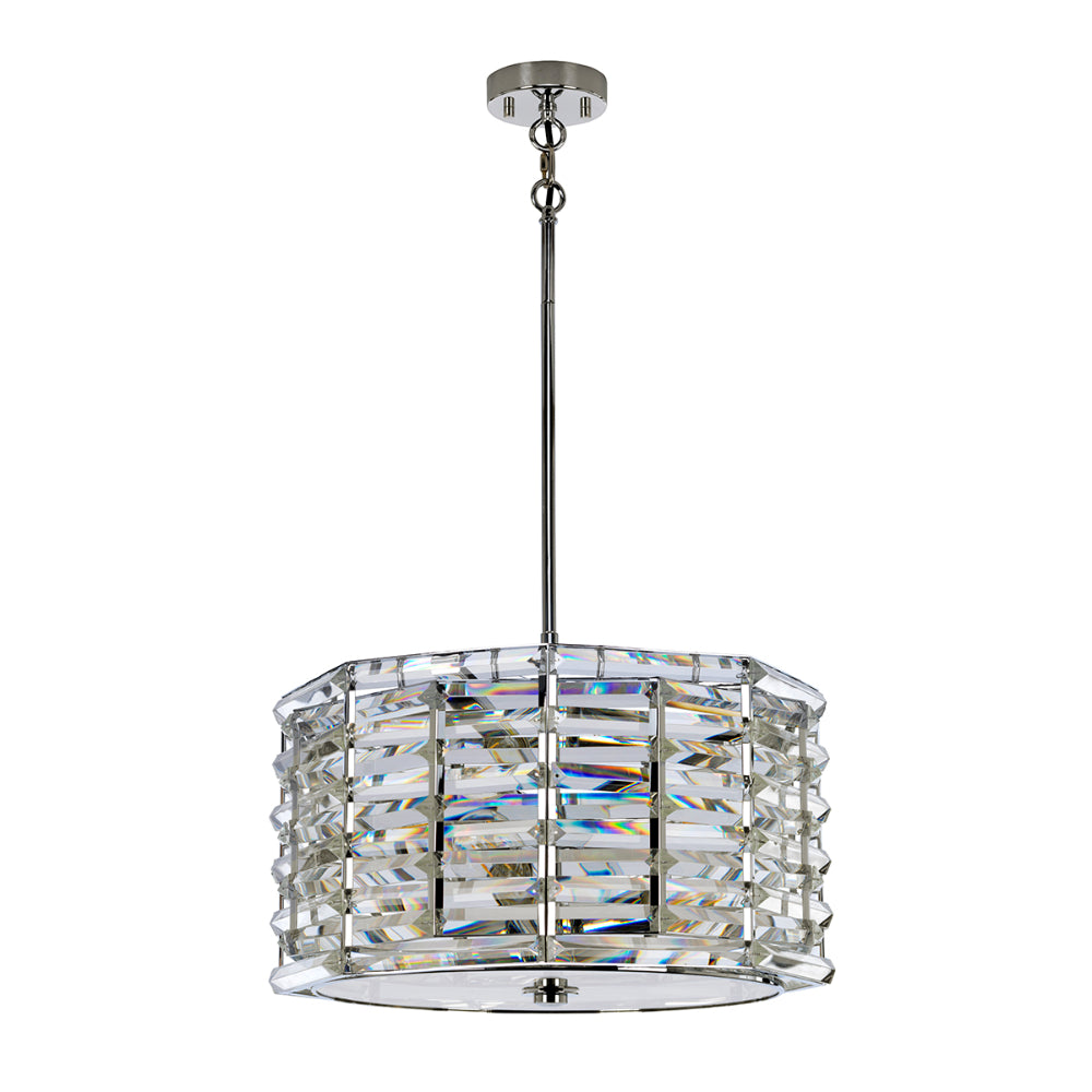 Elstead Shoal 4 Light Pendant Light in Polished Nickel