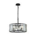 Regent Sierck 50cm 4 Light Crystal Hoop Chandelier - Satin Black
