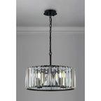Regent Sierck 50cm 4 Light Crystal Hoop Chandelier - Satin Black