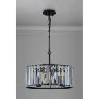 Regent Sierck 50cm 4 Light Crystal Hoop Chandelier - Satin Black