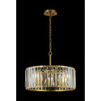 Regent Sierck 50cm 4 Light Crystal Hoop Chandelier - Brass