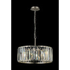 Regent Sierck 50cm 4 Light Crystal Hoop Chandelier - Satin Nickel