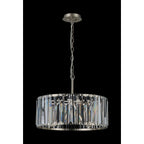 Regent Sierck 50cm 4 Light Crystal Hoop Chandelier - Satin Nickel