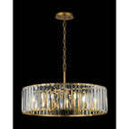 Regent Sierck 70cm 6 Light Crystal Hoop Chandelier - Brass