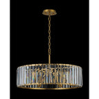 Regent Sierck 70cm 6 Light Crystal Hoop Chandelier - Brass