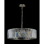 Regent Sierck 70cm 6 Light Crystal Hoop Chandelier - Satin Nickel